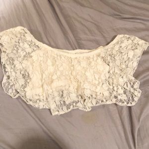 Lace Off the Shoulder Crop Top